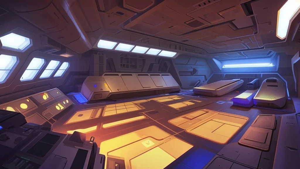 interior of space ship freighter