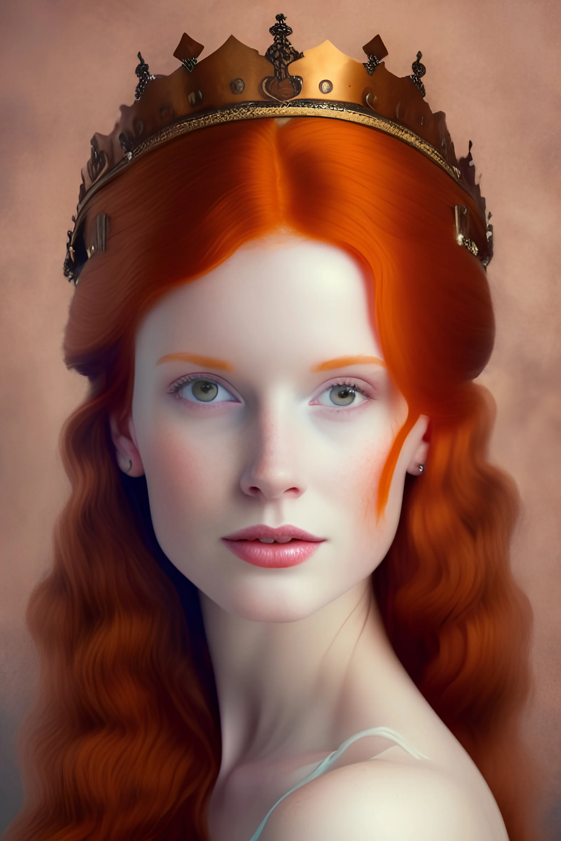 Redhead young woman queen