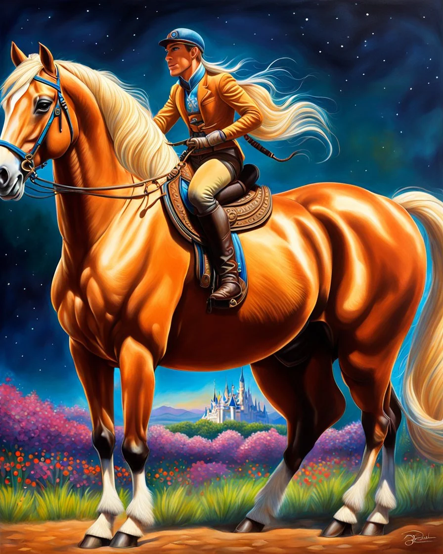 Disney Pixar drawing of a palomino horse, ultra quality, hyper detailed, contrasting colors, incredible colors, incredible artwork, maximalist