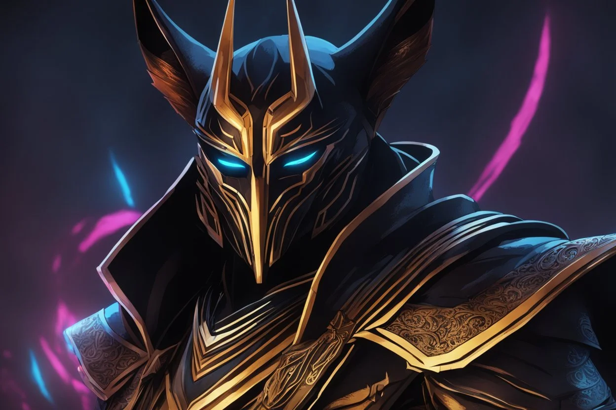 Assassin grendel in 8k solo leveling shadow artstyle, anubis them, neon effect, full body, Desert, intricate details, highly detailed, high details, detailed portrait, masterpiece,ultra detailed, ultra quality