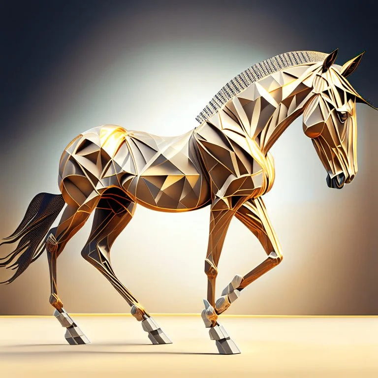 Caballos Palomino cuerpo completo obra de arte hiperredetallado clima despejado arte geométrico 8k