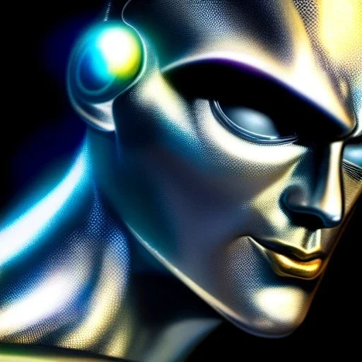 ultra detailed fullbody portrait of The Silver Surfer Marvel, extremely detailed digital painting, intrincate, extremely detailed face,crystal clear Big eyes, in the style of clyde caldwell, mystical colors , perfectly centered image, perfect composition, rim light, beautiful lighting, 8k, stunning scene, raytracing