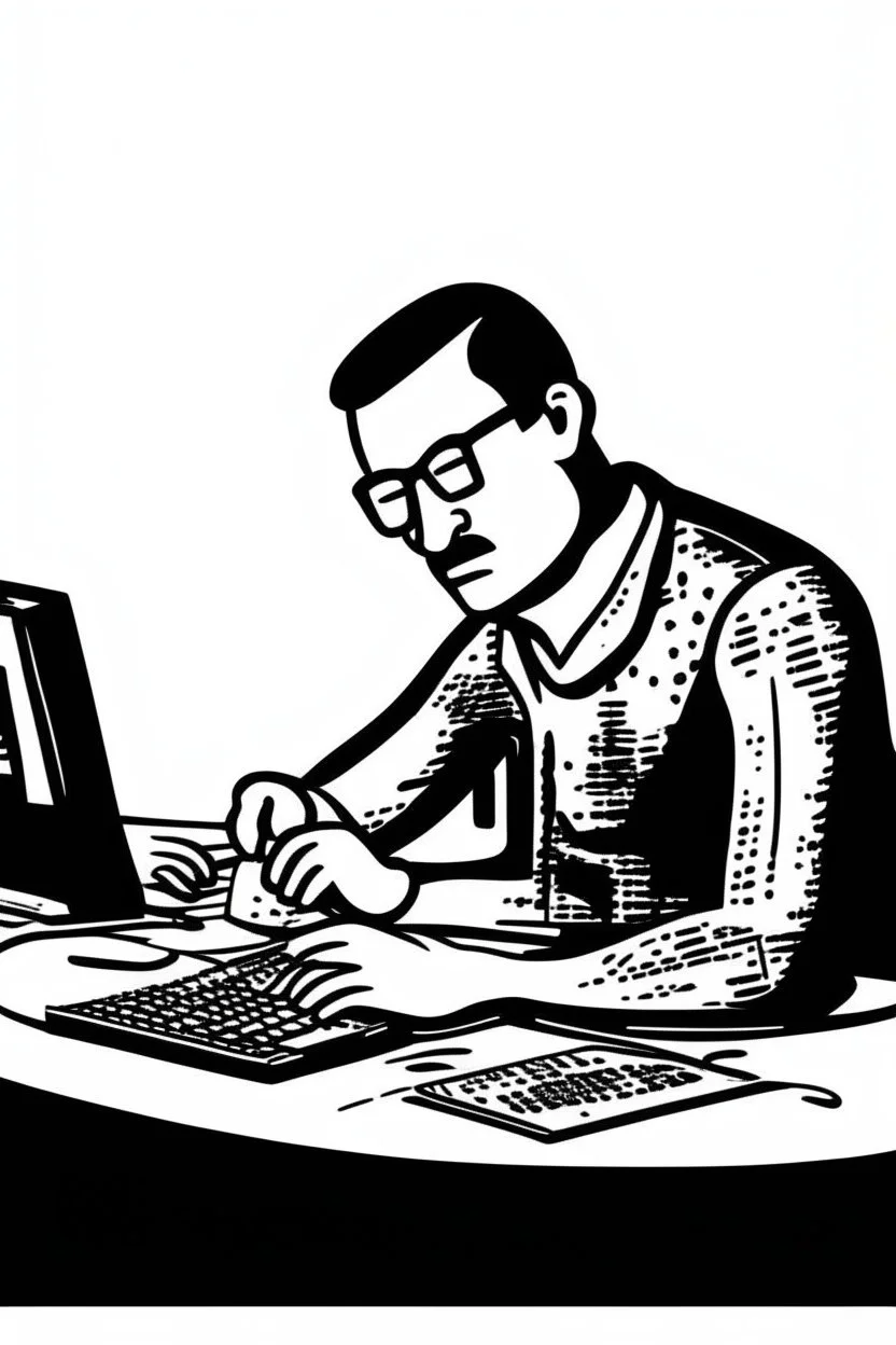 xylography stamp, a software developer working hard