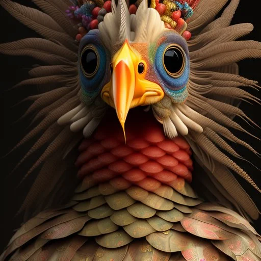 100% + Base Image ::: Giuseppe Arcimboldo Tall Bird Exotic Modifiers: highly detailed sharp focus extremely detailed intricate beautiful high definition crisp quality details focused no text no watermark great depth and scale intricately detailed no frame crisp No Signature sharp details no numbers Extreme Sharpness Depth in Details Field of Depth Started from image: