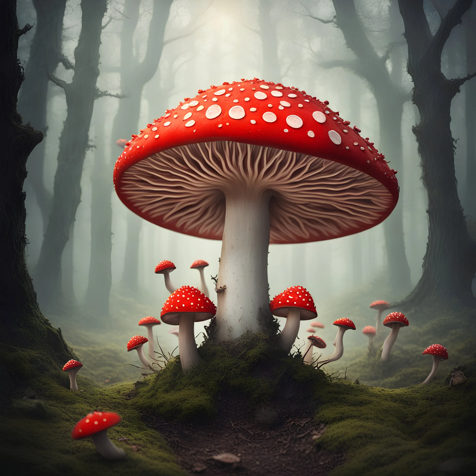 An emotional depiction of a fabulous esoteric fly agaric