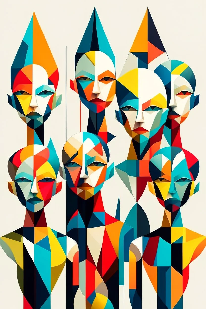 geometric people abstract