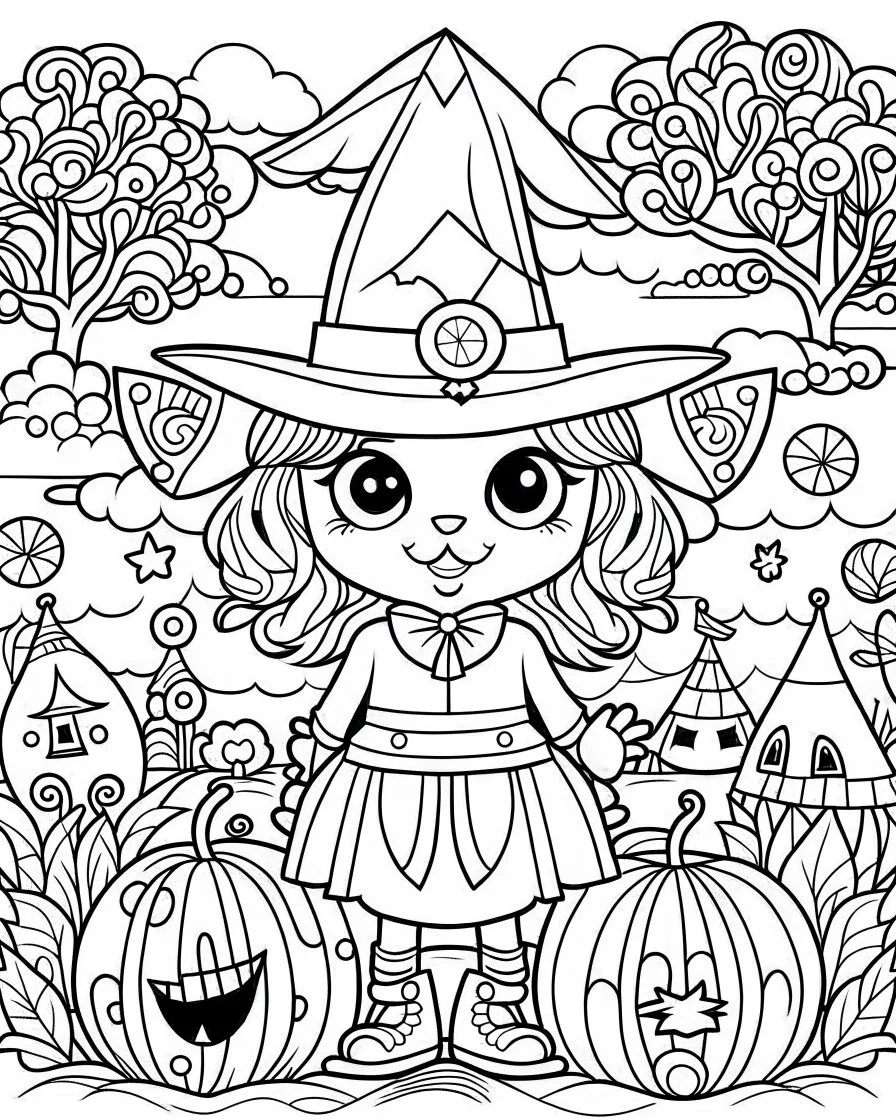 cute Halloween coloring page