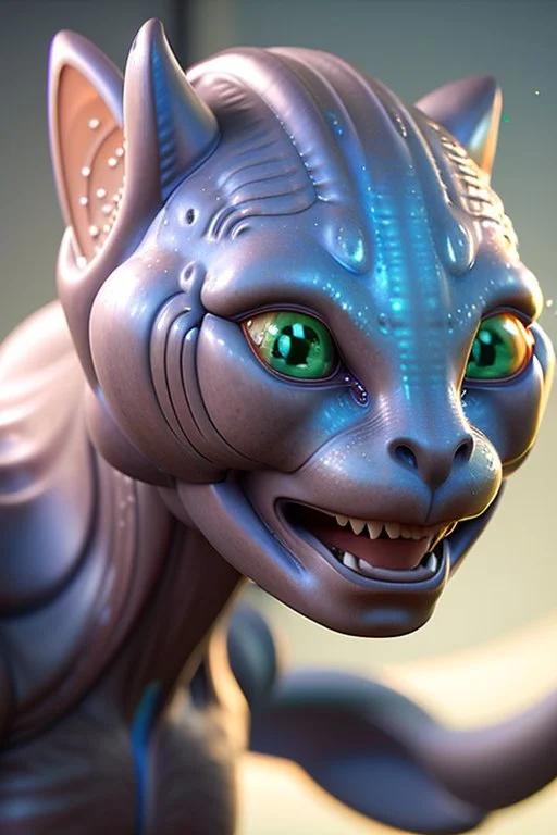 Alien Komainu,pixar style,Disney style , photorealistic face, highly detailed, 8k, post-processing, epic composition, sharp focus, unreal engine, octane render