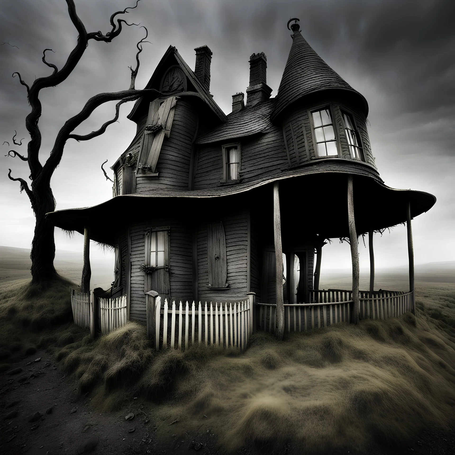 Tim Burton odd creepy landscape