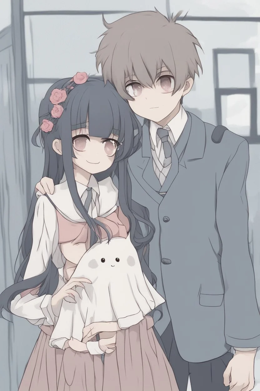 romantic hight school ghost girl and human boy