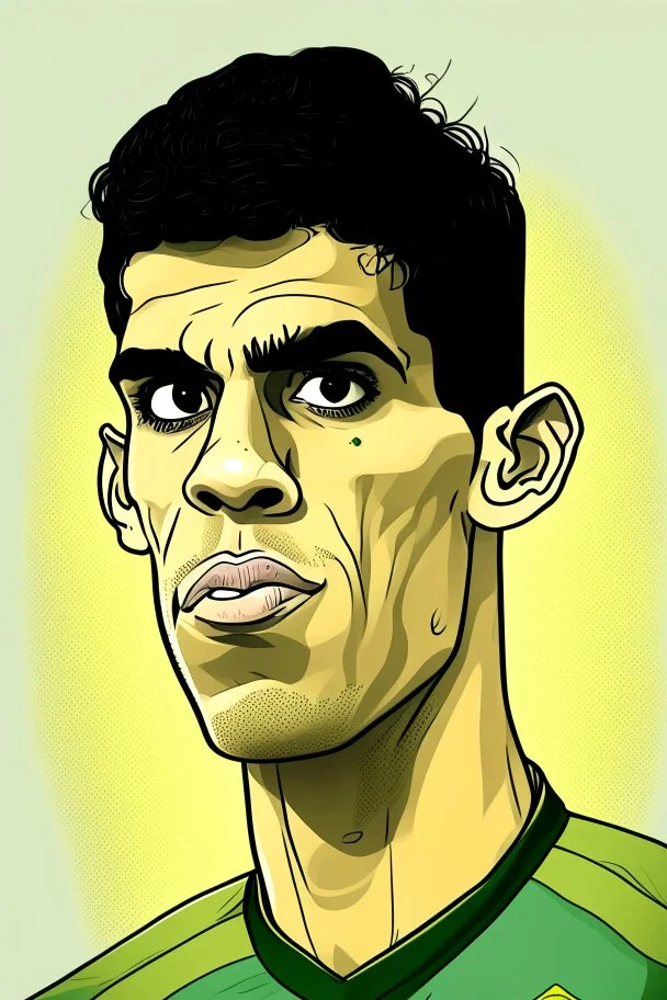 Bruno Guimarães Brazilian football player ,cartoon 2d