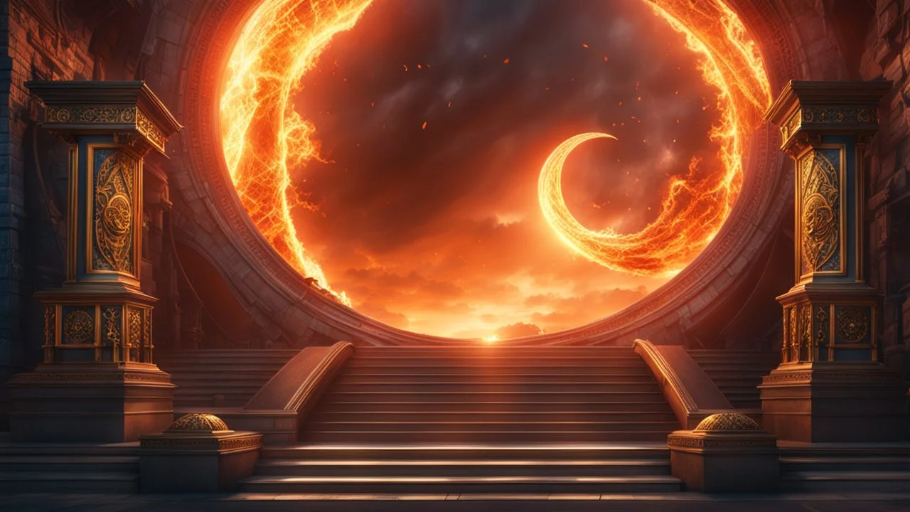 The two portals to Heaven and Hell. Good and Evil. Life and Death. fantasy concept art, exquisite realism, a masterpiece, dynamic lighting, hyperdetailed, intricately detailed, deep color, Unreal Engine, volumetric lighting , Epic cinematic brilliant stunning intricate meticulously detailed dramatic atmospheric maximal,