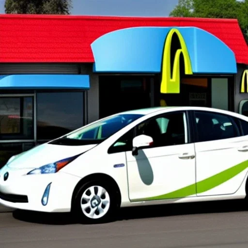 Goofy driving Prius, McDonald's