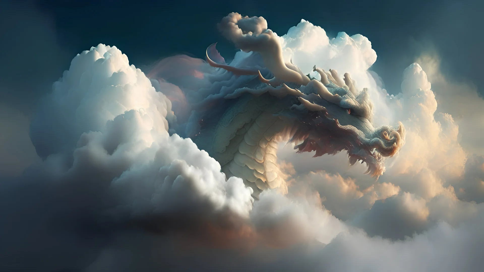 dragon in a big cloud