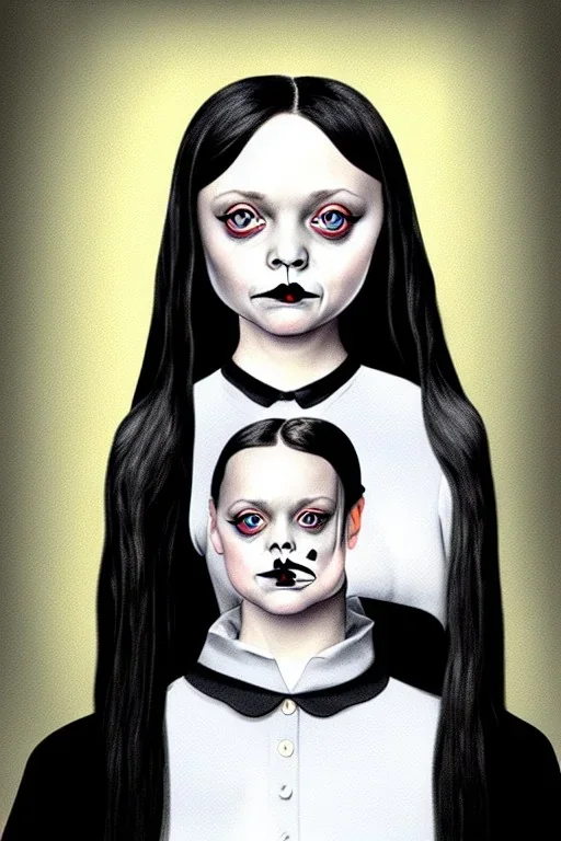 Wednesday Addams realistic portrait