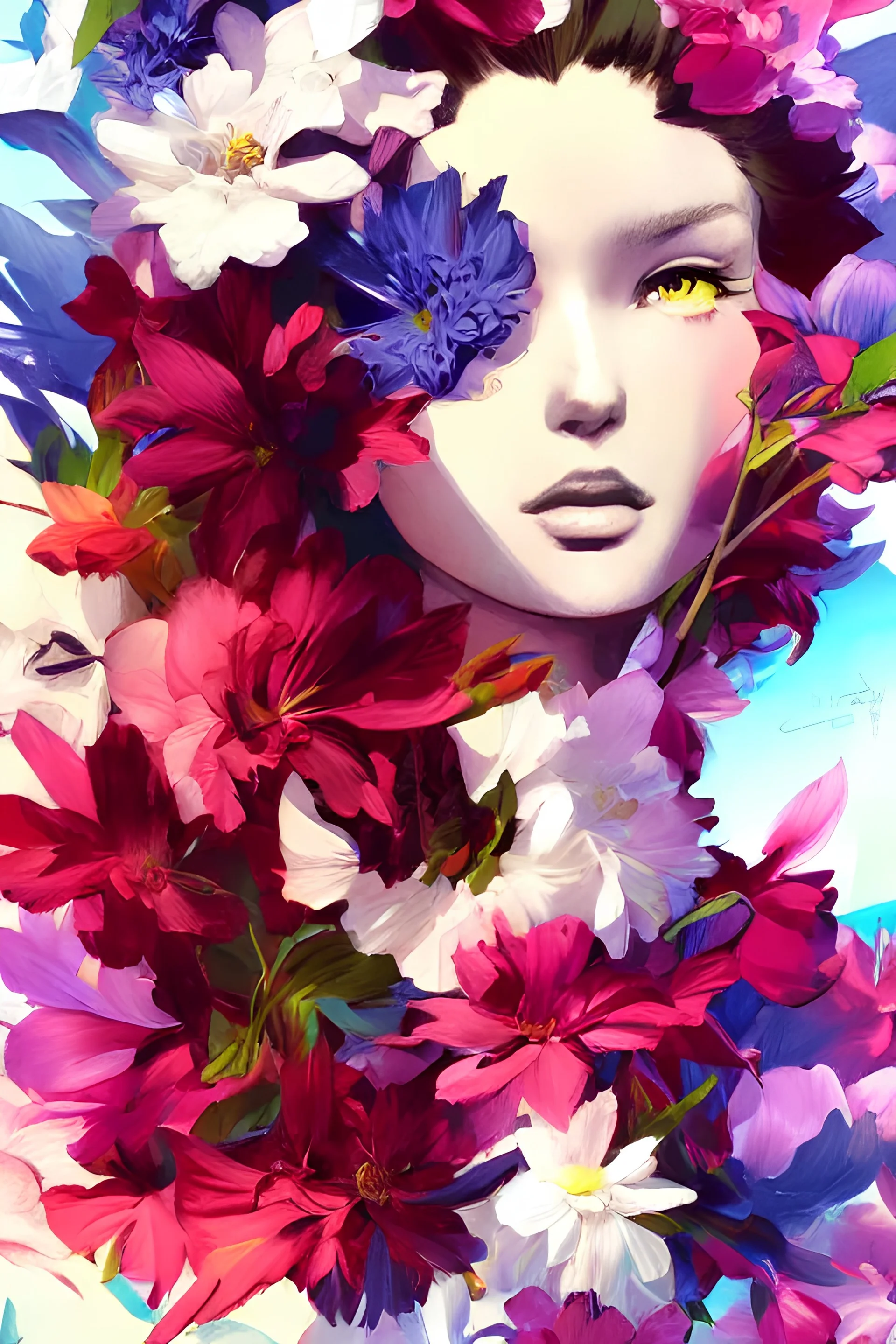 flowers, illustration by Georgia O'Keefe, yoji shinkawa, 4k, digital art, concept art,artgerm