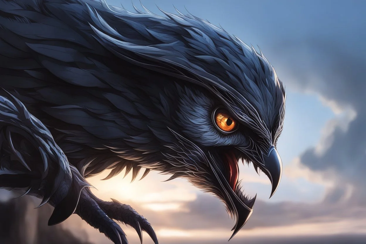 Symbiote in 8k solo leveling shadow drawing, owl barn, blue lights, sky , intricate details, highly detailed, high details, detailed portrait, masterpiece,ultra detailed, ultra quality