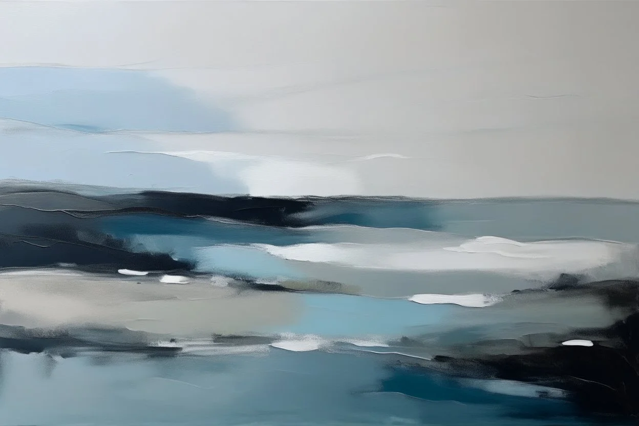 Minimalist Abstract expressionism painting of a seascape