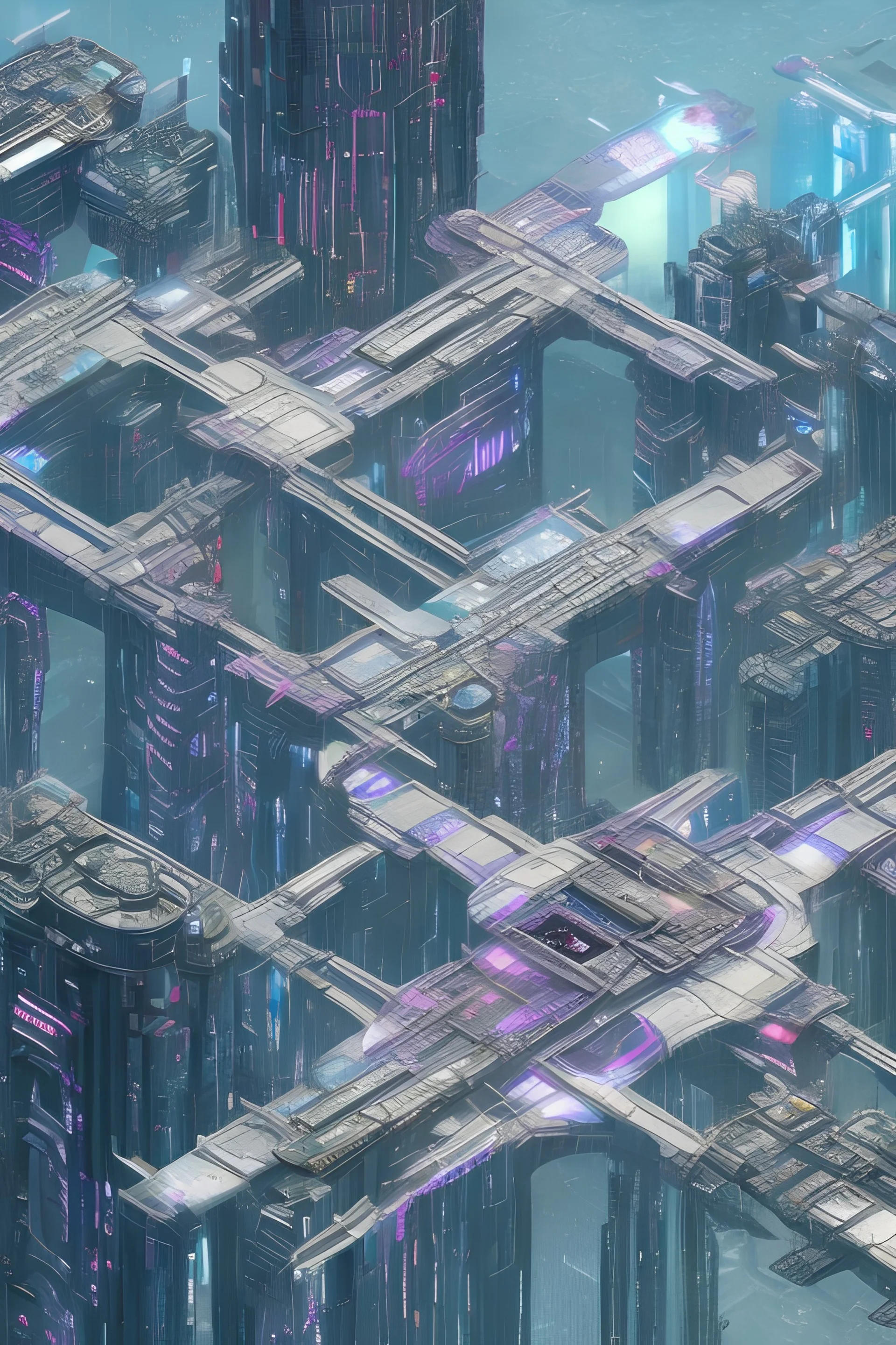 Cyberpunk Orbital City