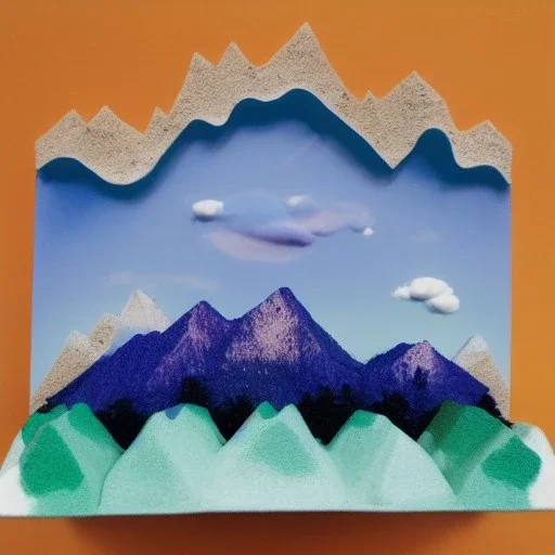 Claymation mountain skyline,Rudolph the red noise reindeer, beautiful, pastel blues and purples white, a