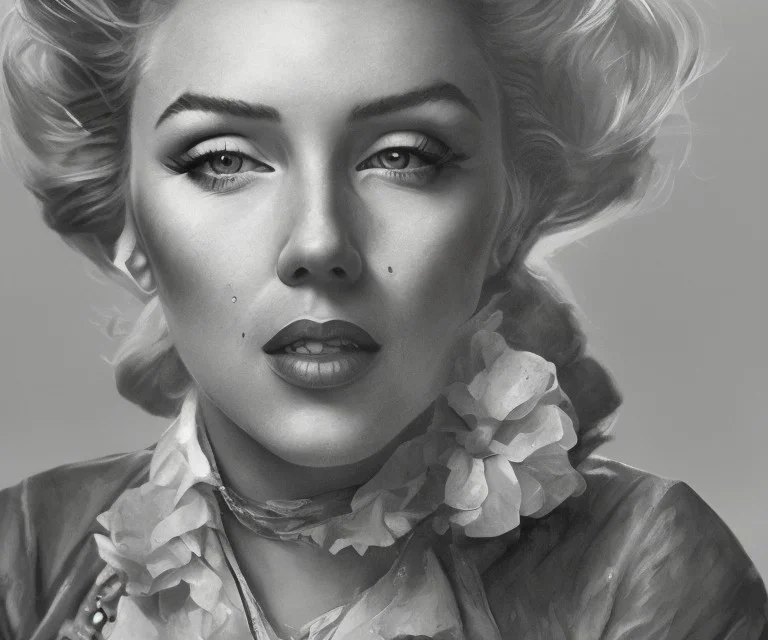 Marilyn Monroe, dishonored 2, photorealistic illustration, 4k