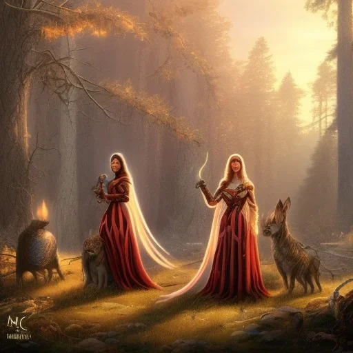  Woman witchs horners in the forest