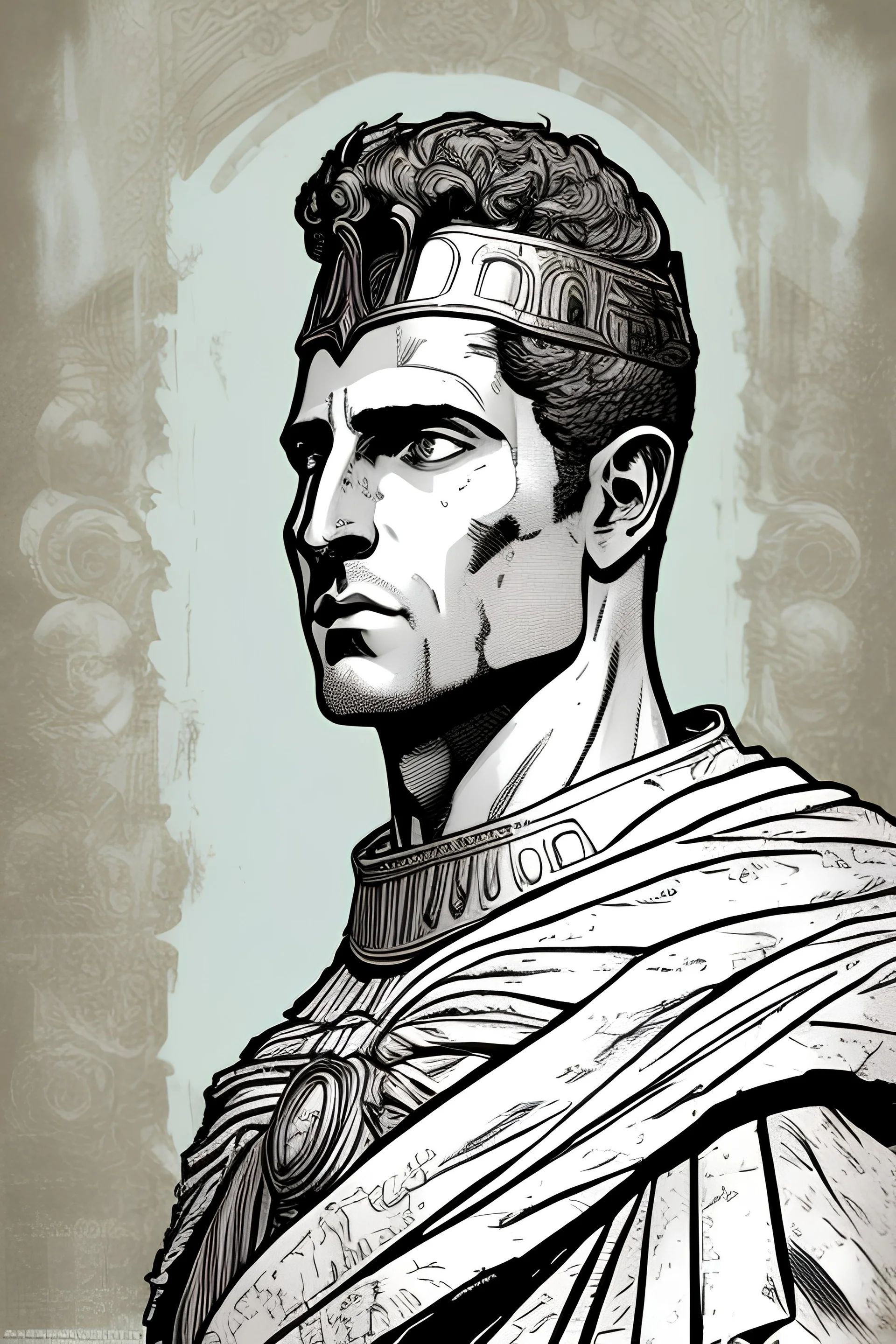 julius cesar portrait in comics style