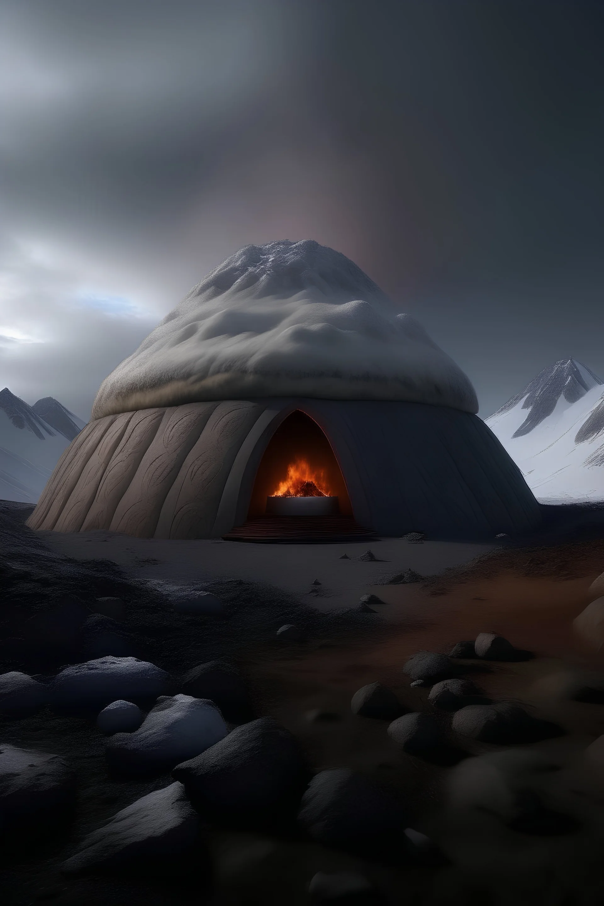 un igloo dans un volcan