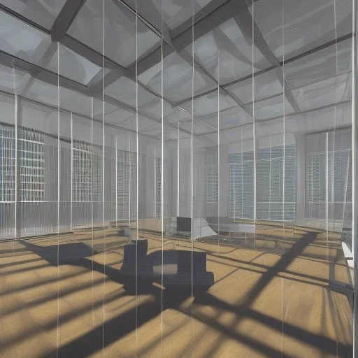 3d render of lawyer office, showing through the big glass windows the new year fireworks outside, hyper realistic, 4k