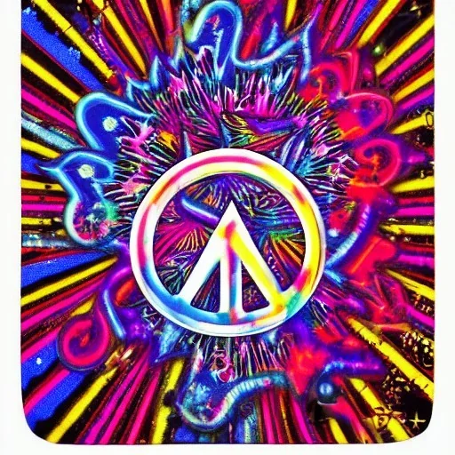 PEACE electric guitar PEACE psychedelic hippie trippy acid LSD PEACE GUITAR peacesign HIPPIE FLAG