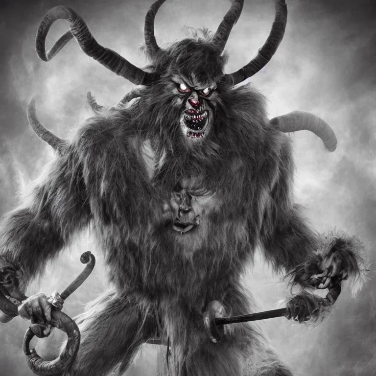 Epic photo of evil muscular krampus