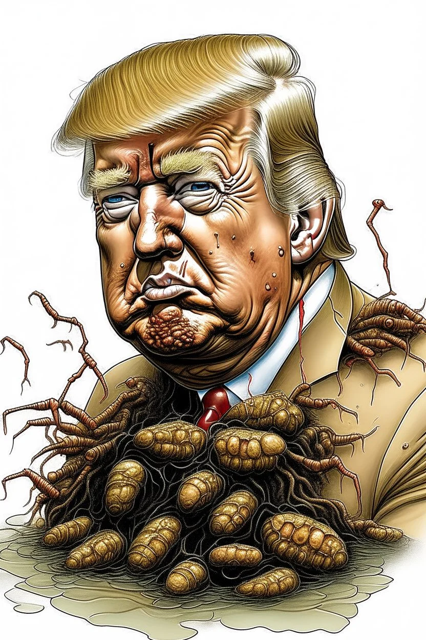 President Barack Donald J. Trump as maggot with festering sores