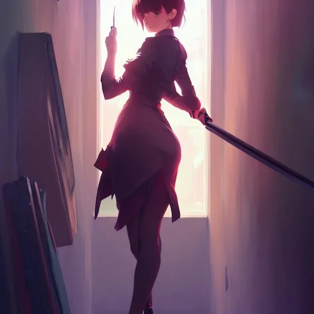 by wlop, ilya kuvshinov, krenz cushart, greg rutkowski, pixiv, sarah j. maas book cover style magician at the end of a corridor, smooth, sharp focus, d & d style, artstation, 4 k, hdr