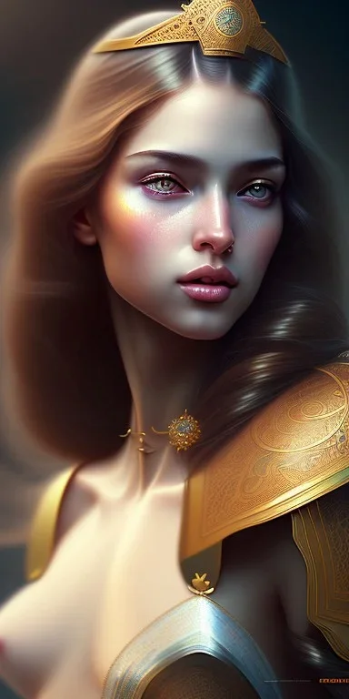 Arab princess , cute, beautiful, long hair, wavy hair, black eyes, head and shoulders portrait, cinematic, realistic, 8k, resolution concept art portrait by Greg Rutkowski, Artgerm, WLOP, Alphonse Mucha dynamic lighting hyperdetailed intricately detailed