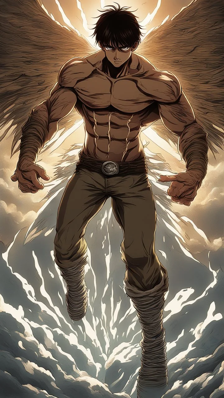 Eren Yeager undergoes a profound transformation into his Titan form. The scene is bathed in an otherworldly, powerful light that highlights every intricate detail of his changing anatomy. The transformation is not only physical but also emotional, as Eren grapples with the brutal power surging through him. Describe this awe-inspiring moment with vivid detail, capturing the intensity of the metamorphosis, pattern snowboard