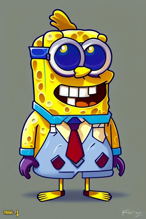 Make me a pfp of a chilled and laid back pixeled SpongeBob