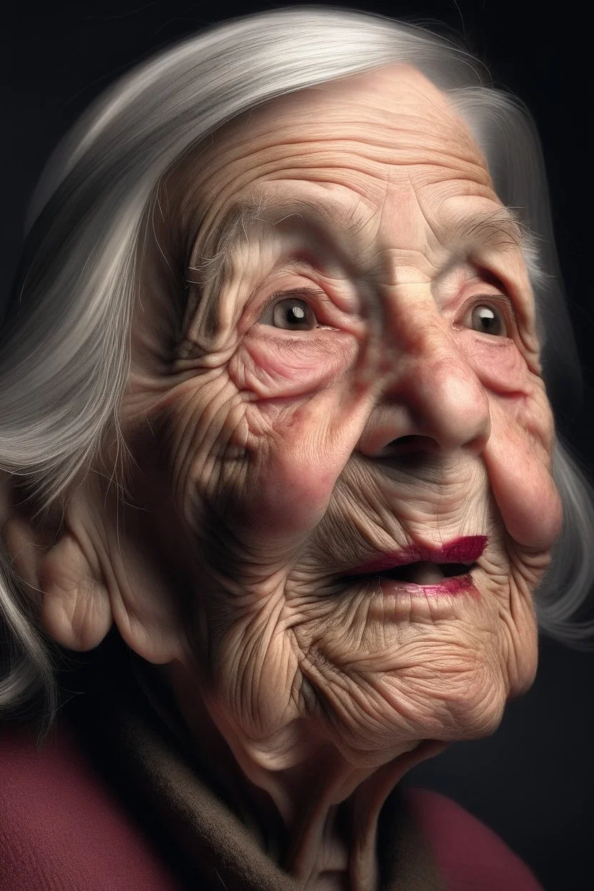 Old woman with lips like a beak