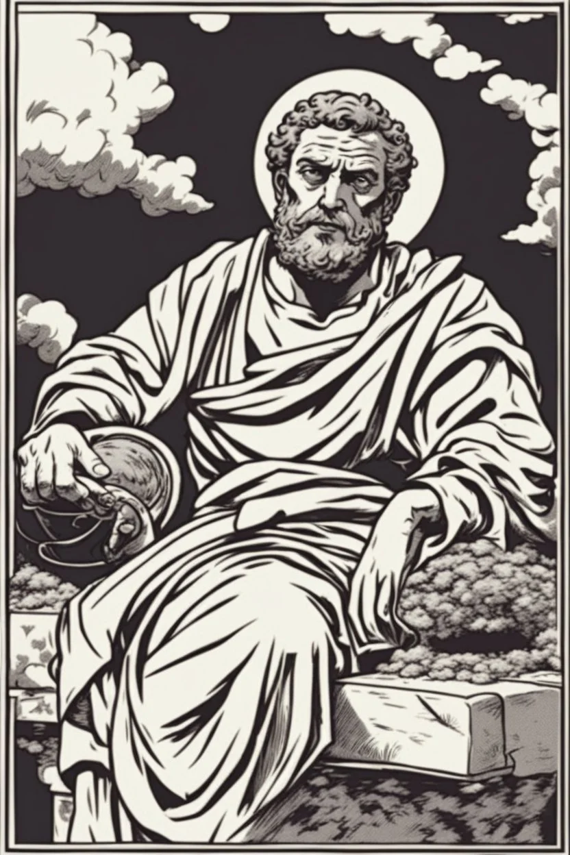 sophocles portrait in roy comics style