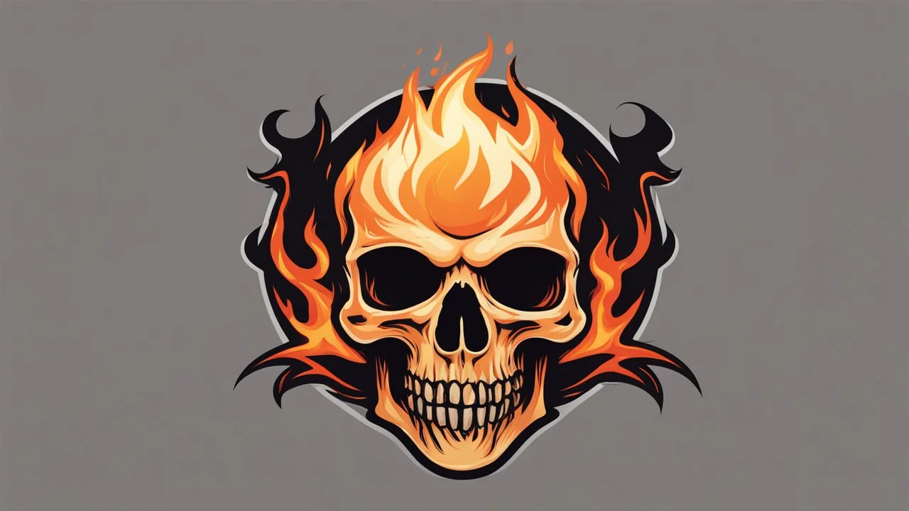 Burning skull logo