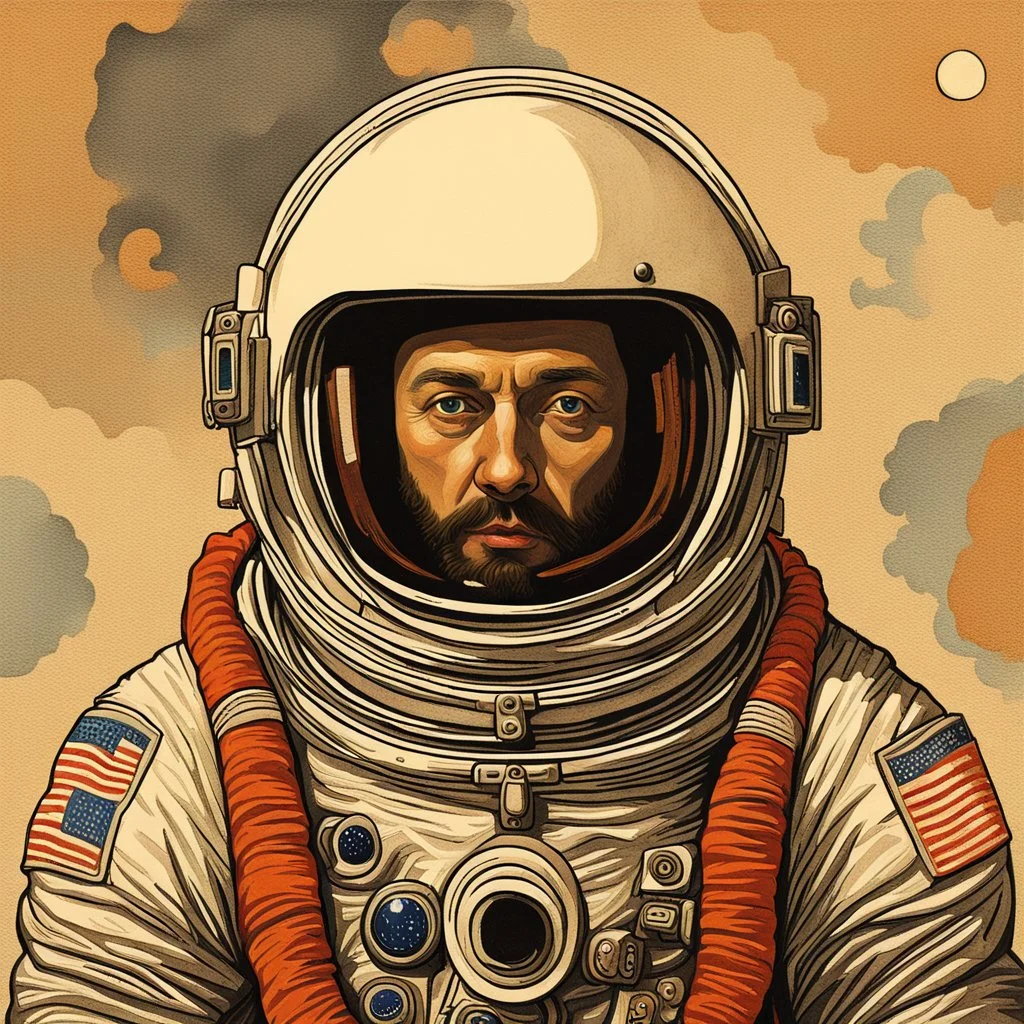 portrait of an astronaut in the style of orthodox paintings