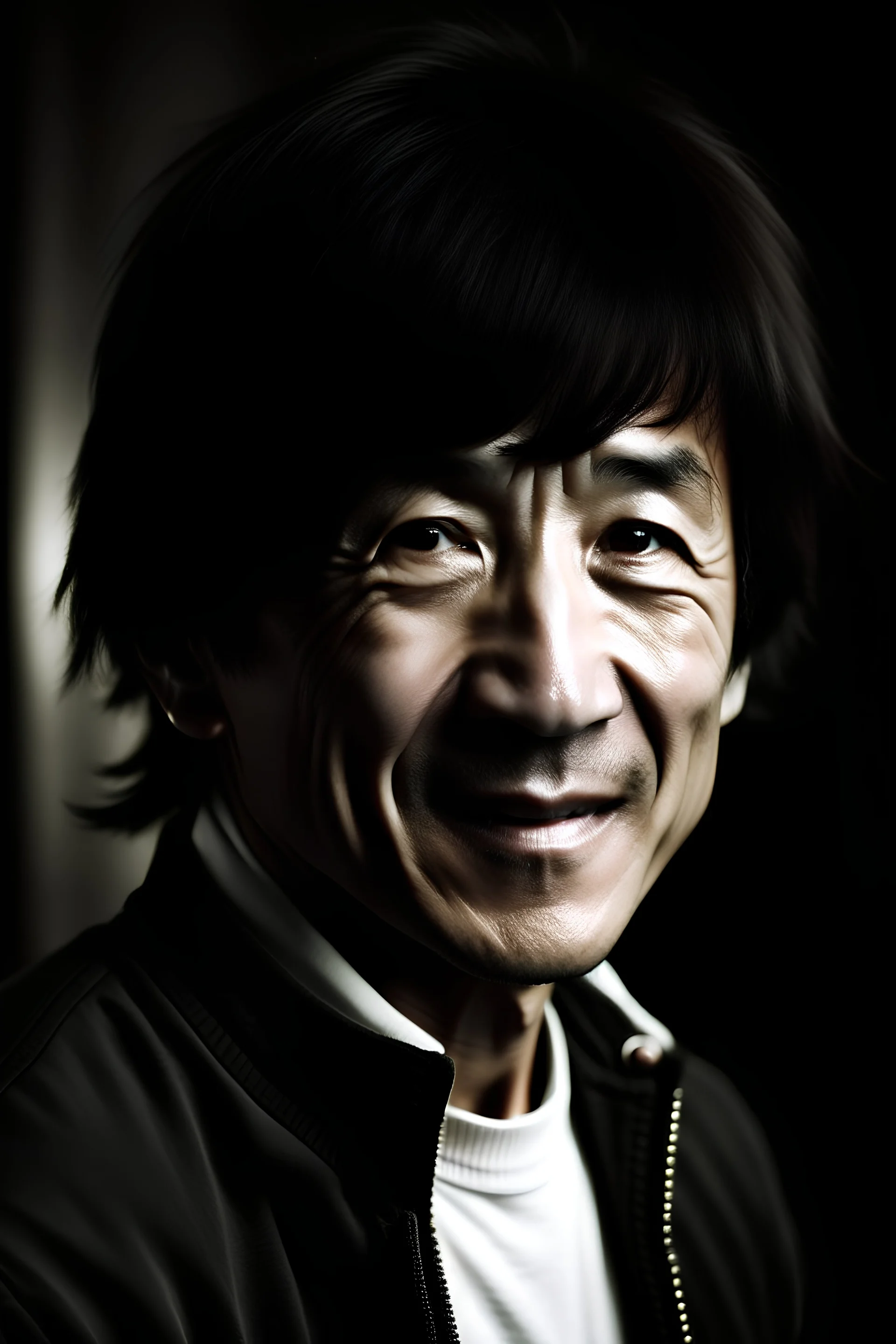 Jackie Chan at age 30, HD 4K, scientific detail