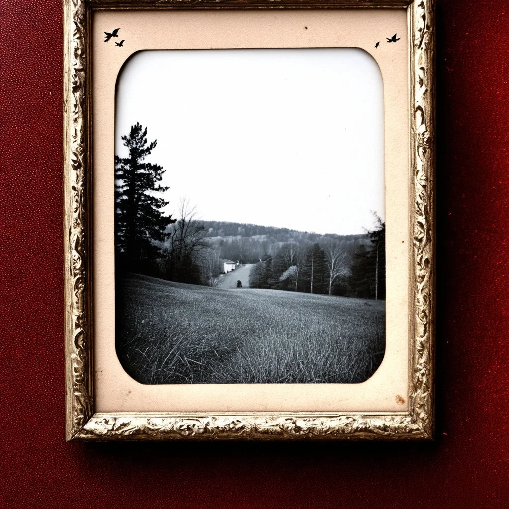 Daguerrotype frame old landscape odd creepy grey Audubon obsessive nostalgia weird old postcard landscape