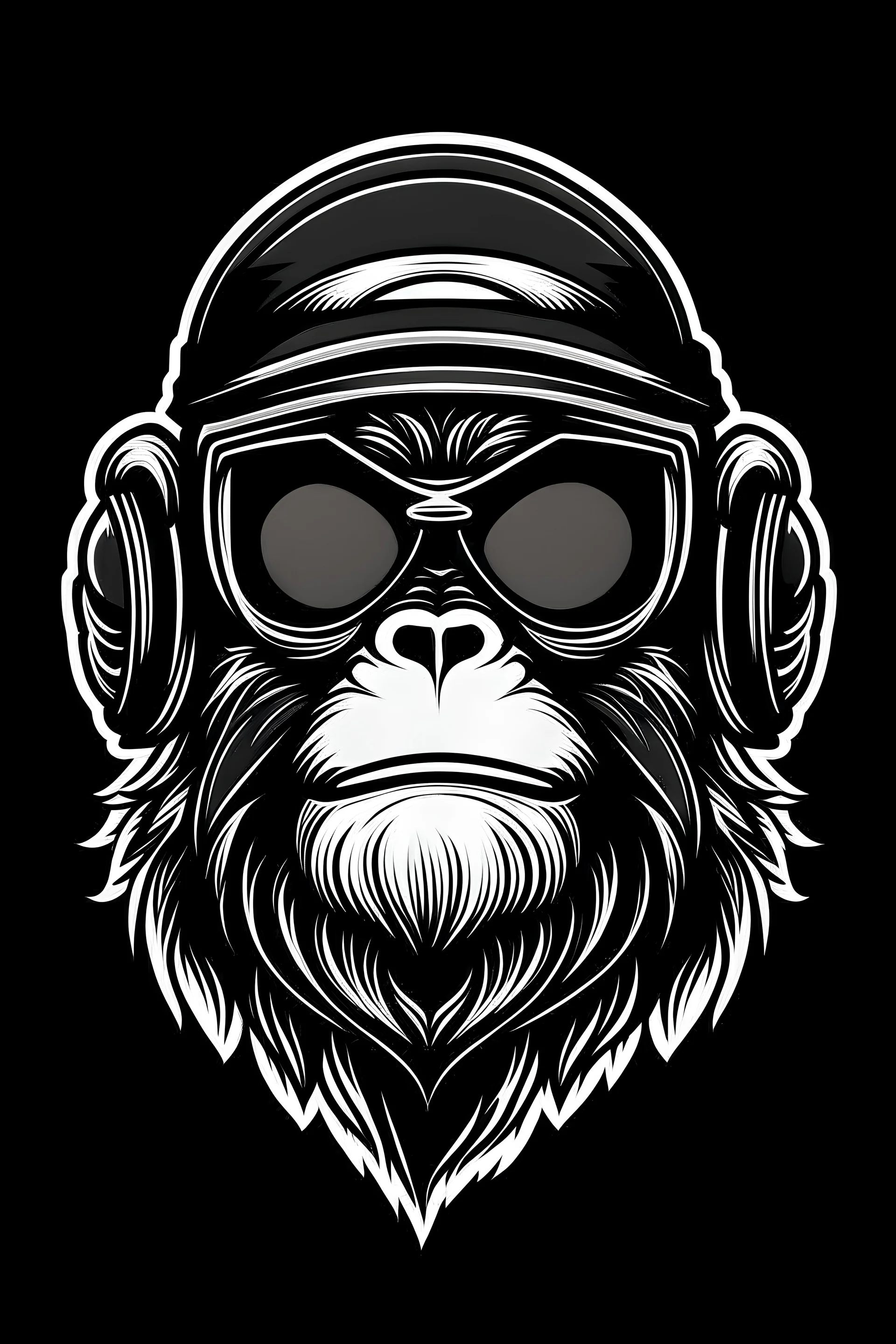 Black and white gorilla aviators logo