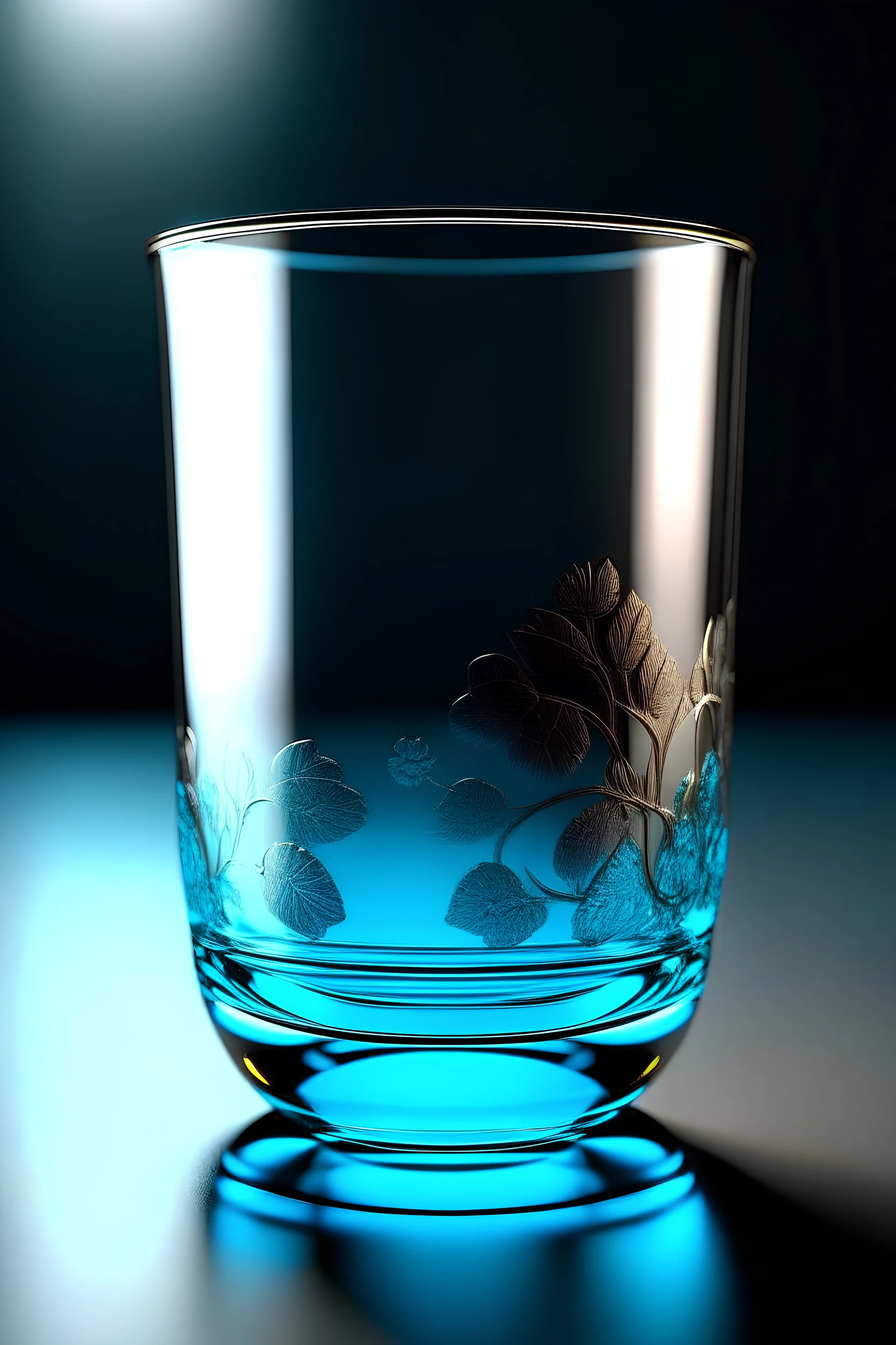 a mock image of a glass cup, with trendy designs