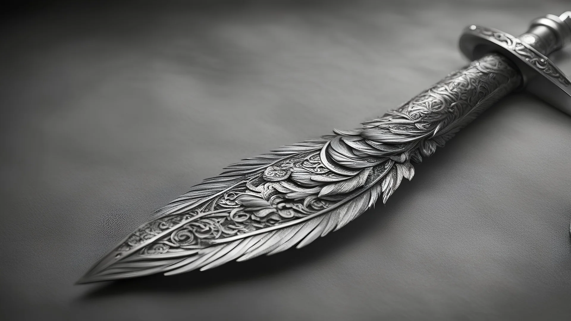 photoreal magnificent engraved feathered magical dagger engraved with engraved crossed roses engraved crest holstered on her hip by lee jeffries, otherworldly, in the style of fantasy movies, photorealistic, shot on Hasselblad h6d-400c, zeiss prime lens, bokeh like f/0.8, tilt-shift lens 8k, high detail, smooth render, unreal engine 5, cinema 4d, HDR, dust effect, vivid colors