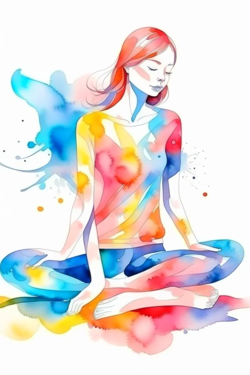 abstract relax pose watercolor painted patterns