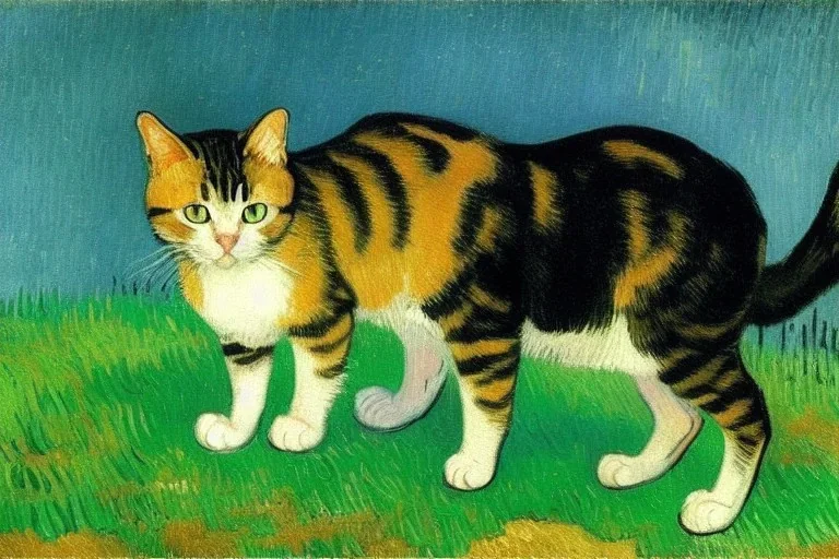 Portrait of a cat by Van Gogh