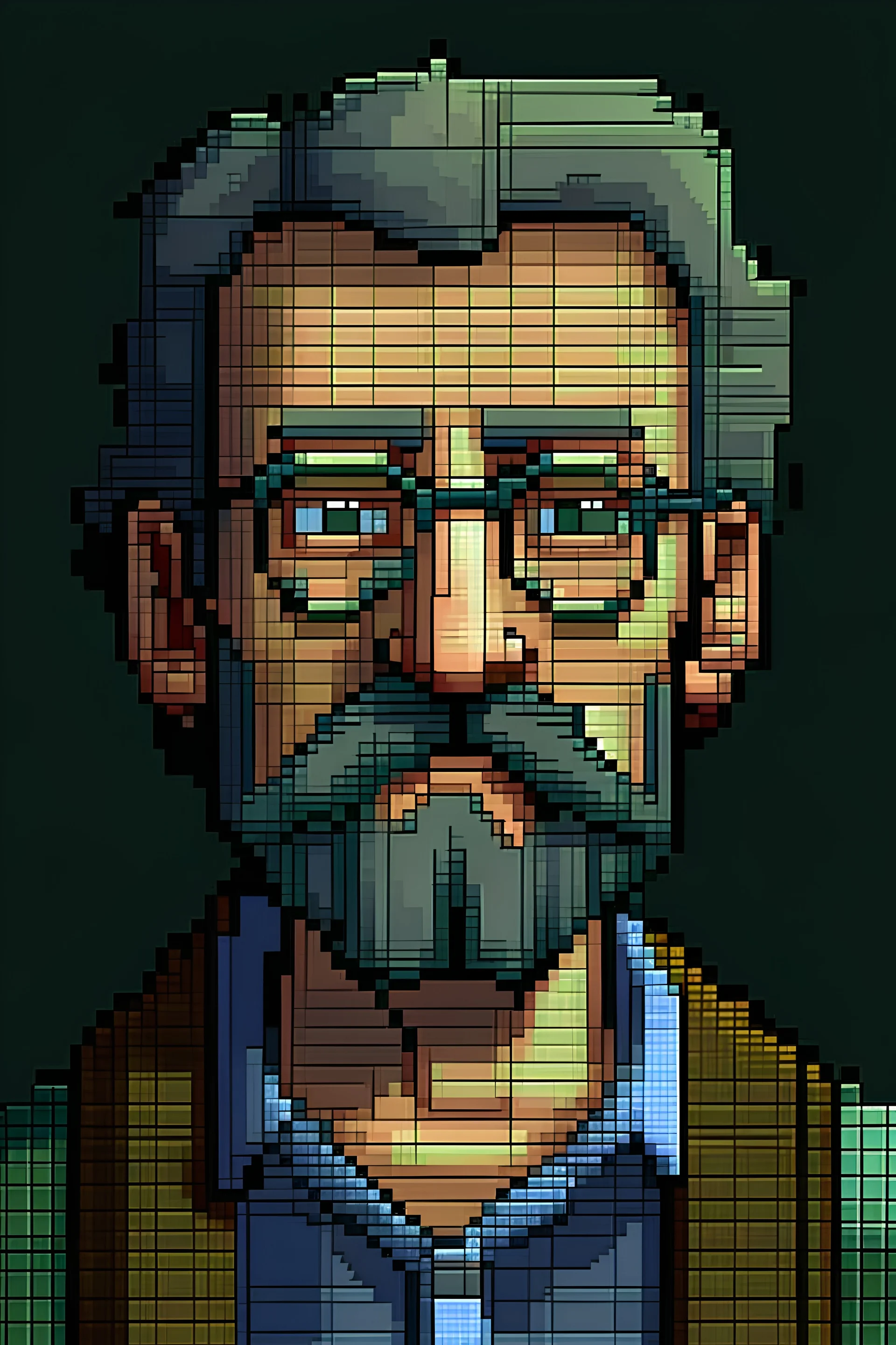 Un retrato al estilo pixel art de Guybrush Threepwood