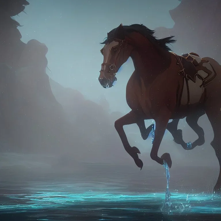 dream horses, water, rain, crystals