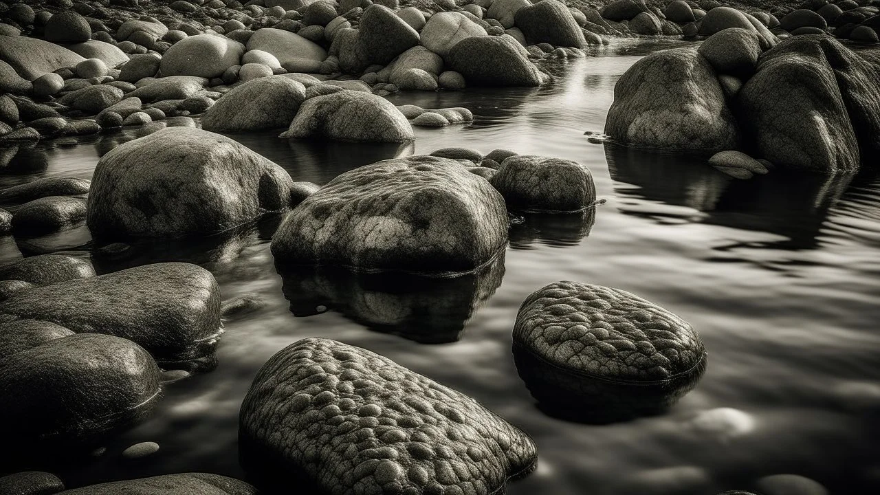 Motionless figures like stones in a petrified river, a reflection of lost times.